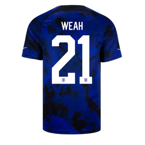 Fotballdrakt Herre forente stater Timothy Weah #21 Bortedrakt VM 2022 Kortermet